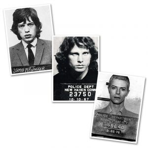 AC20201205 IISHOO ArtCARDS Mugshots Series 1 Mick Jagger Jim Morrison David Bowie