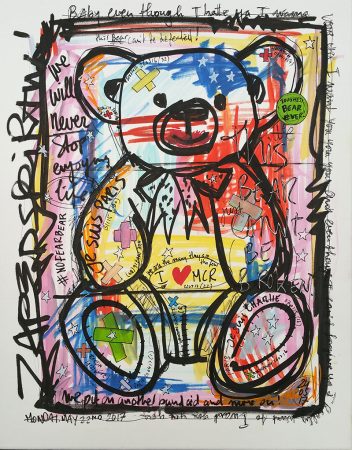 IISHOO Art Agency - Socially engaged original art under 250 on cotton canvas created with Paint Markers by Zapedski about Manchester terrorist attack